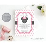 FREE Pink Minnie Mouse Birthday Party DIY Printable Invitation