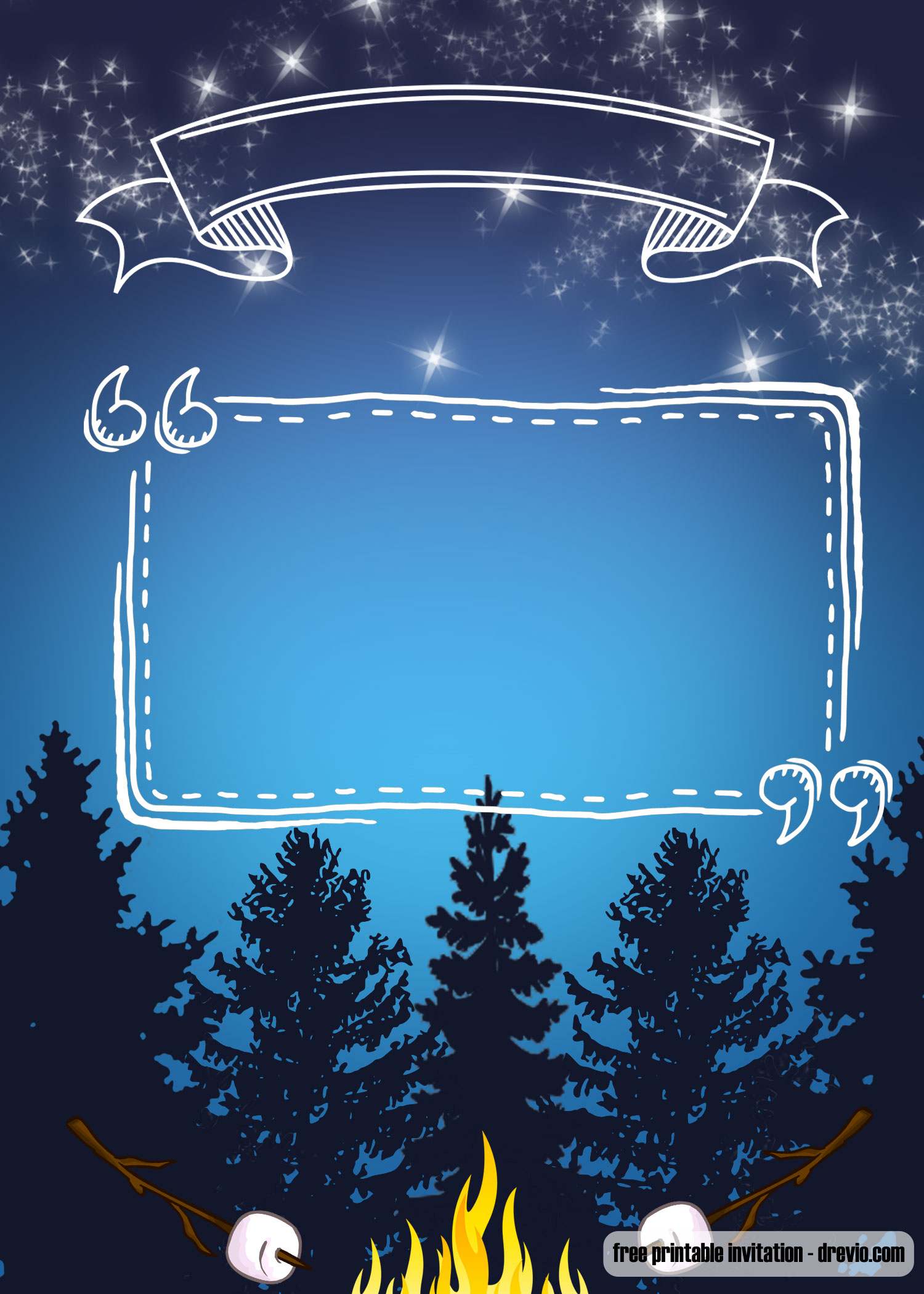 Bonfire Invitation Template Printable FREE Drevio