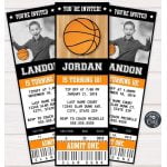 FREE Printable Basketball Ticket Invitation Template