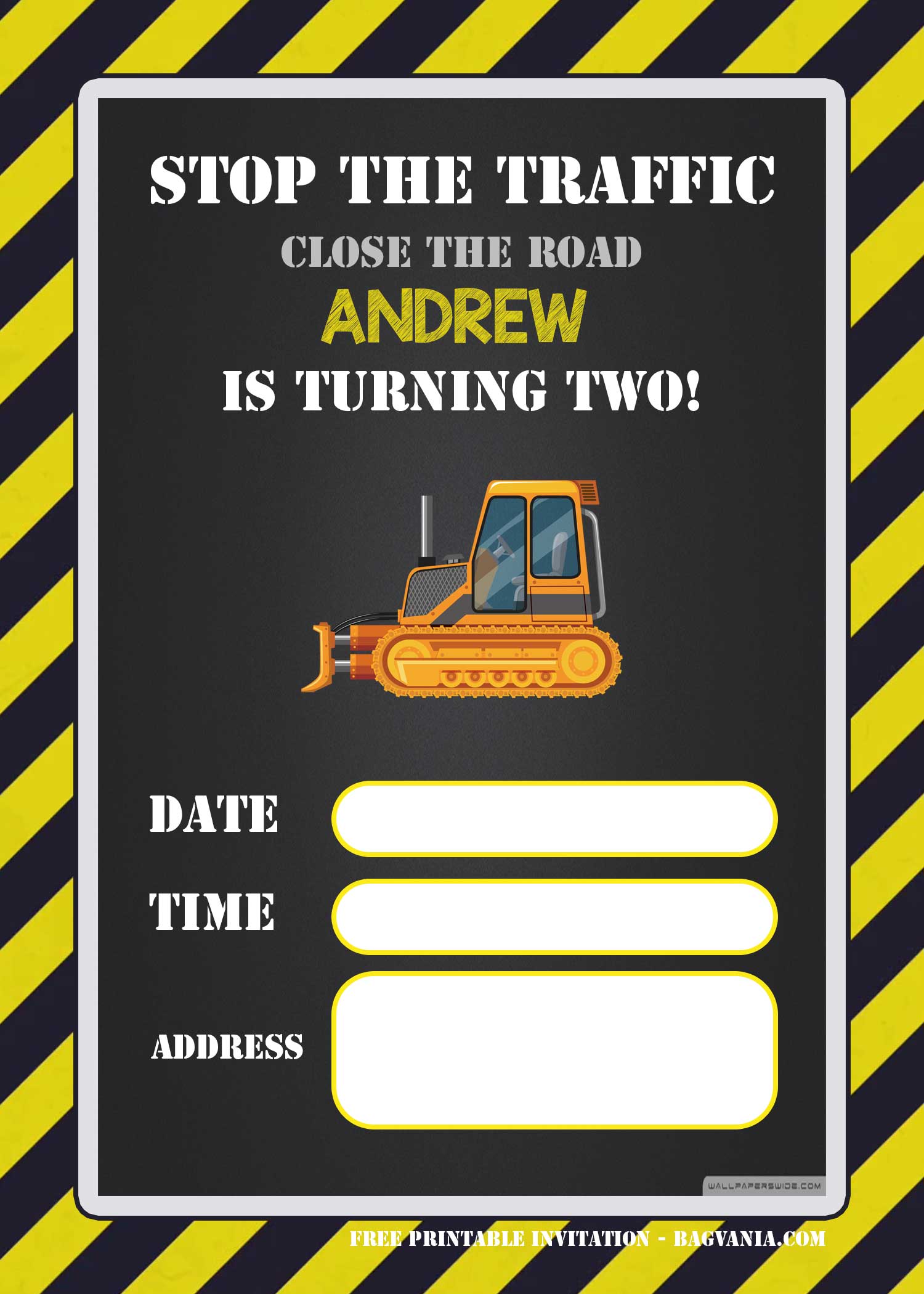 FREE Printable Construction Invitation Templates