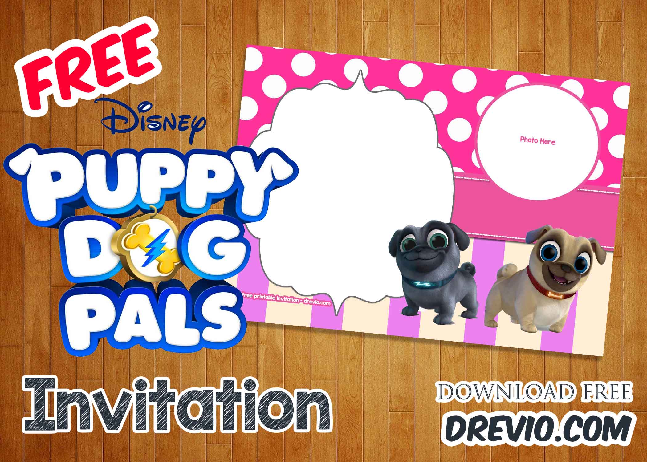 FREE Printable Puppy Pals Invitation Template Preview