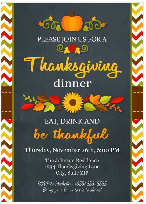 FREE Thanksgiving party template preview
