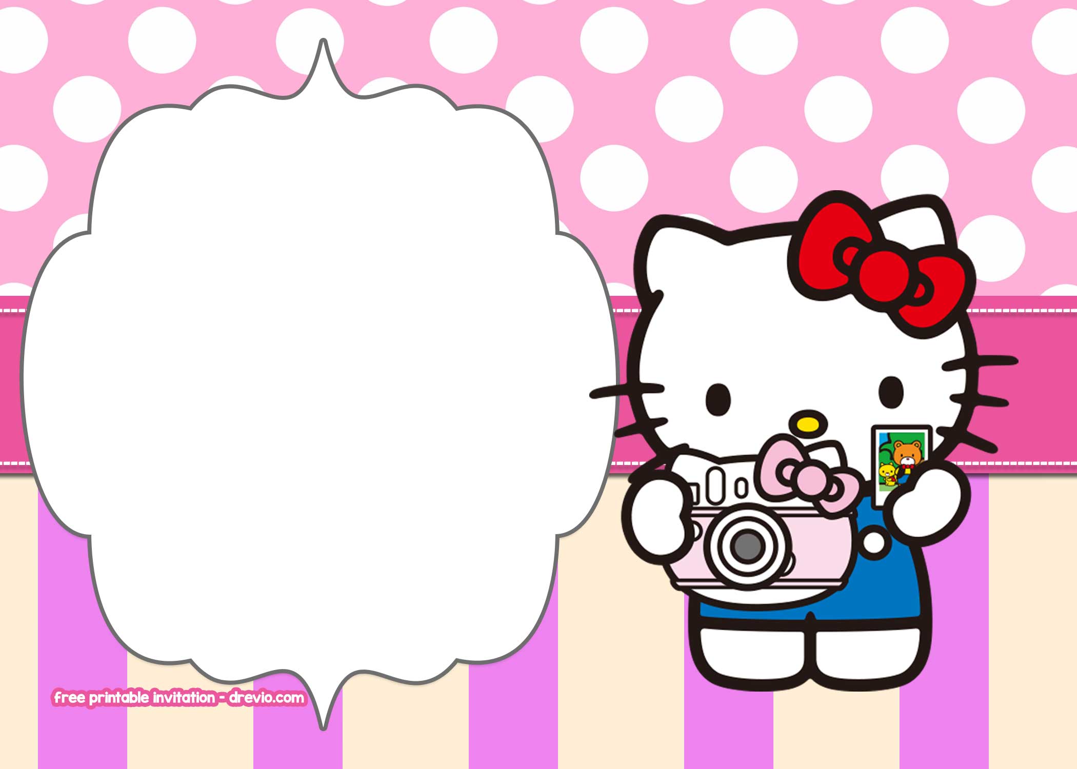 Free Printable Hello Kitty Photography Invitation template
