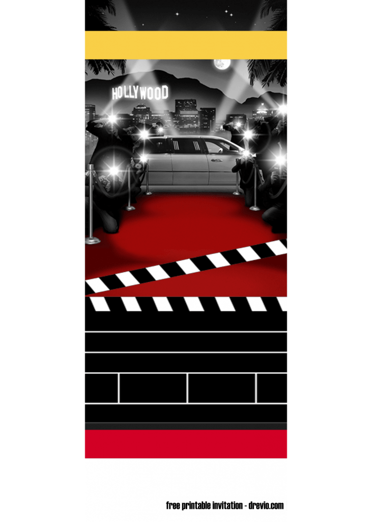 Hollywood invitation template 2