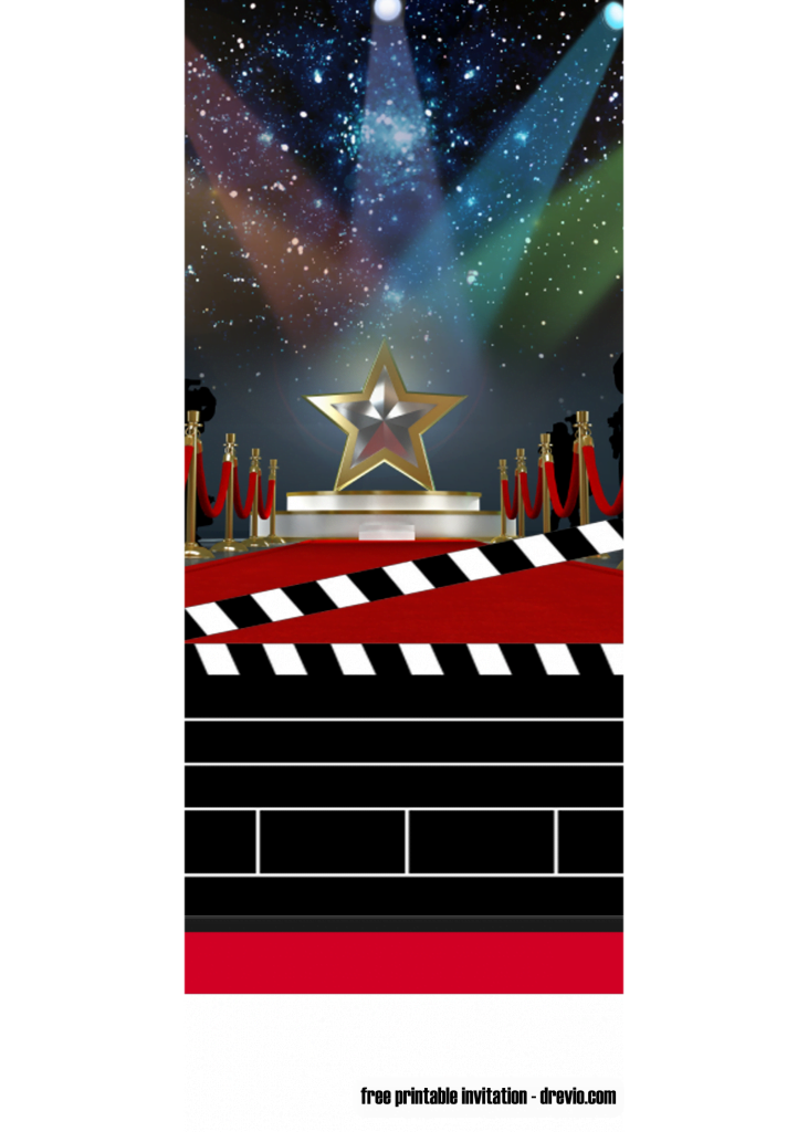 Hollywood invitation template 4