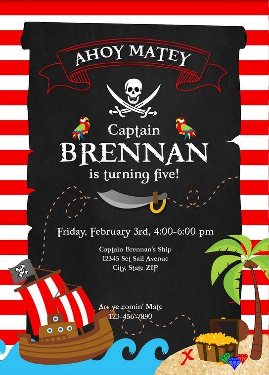 Pirate Party Invitation Template preview