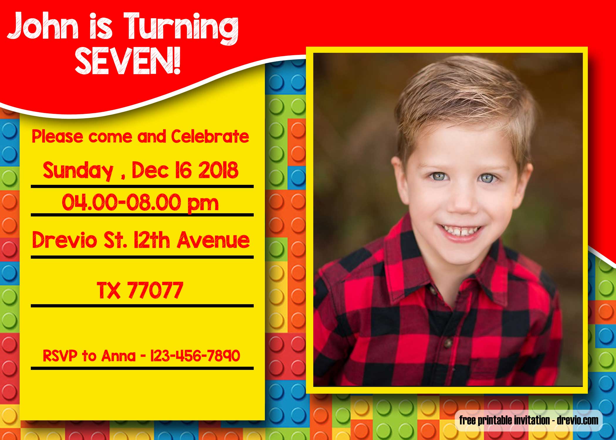 Building Blocks Invitation Template preview