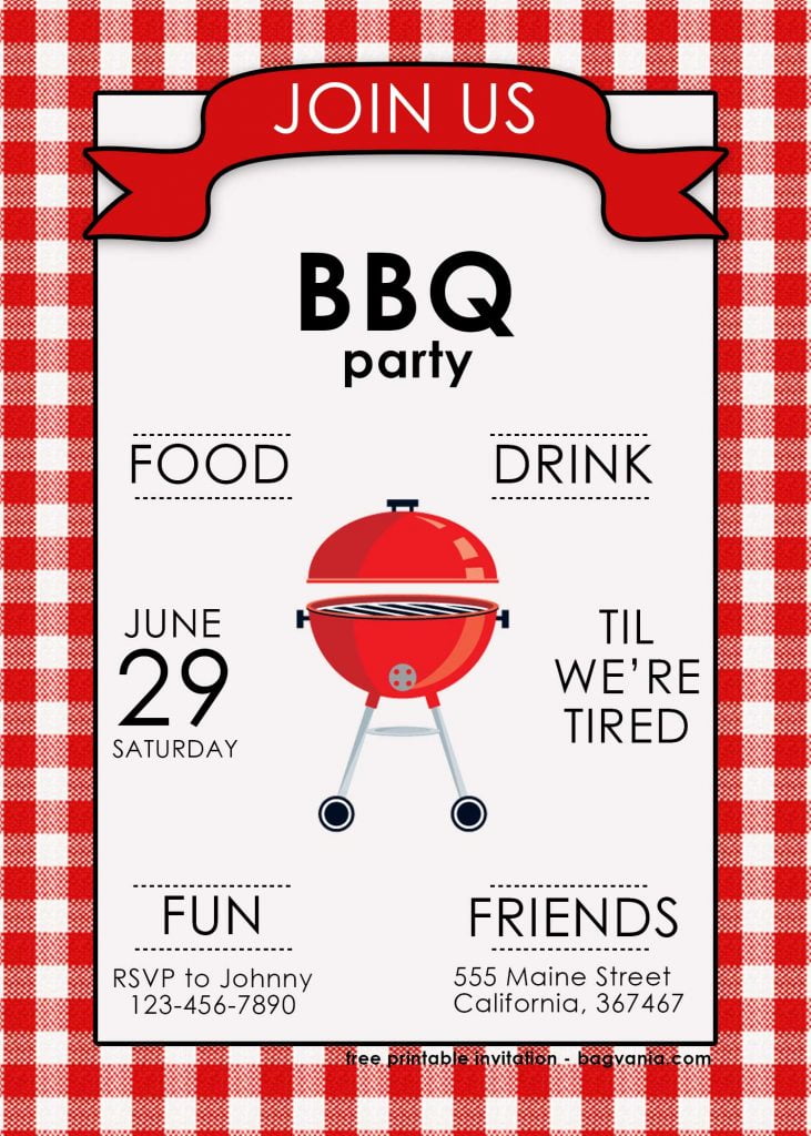 FREE Backyard BBQ Ribs Printables Invitation Templates Preview