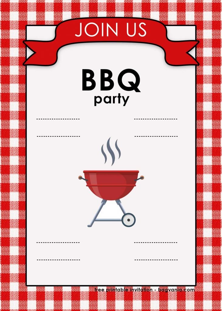 FREE Backyard BBQ blank Invitation Templates