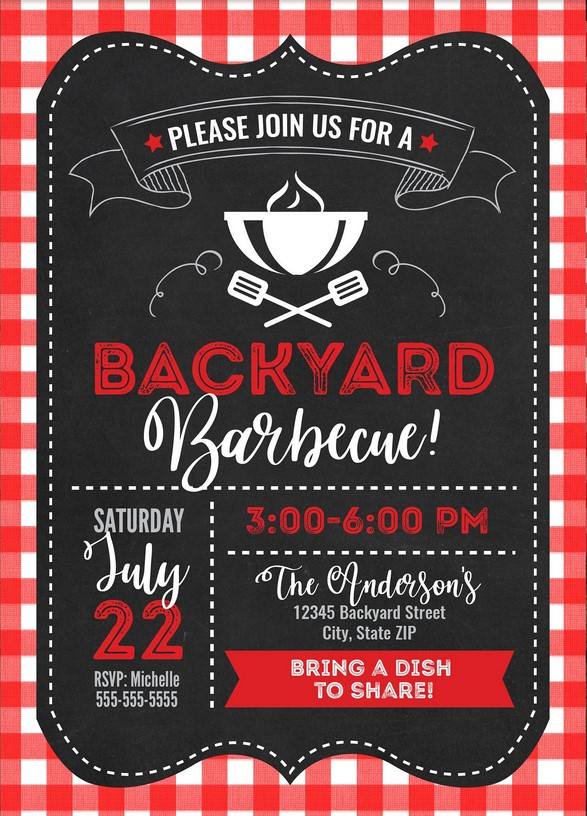 FREE Backyard BBQ invitation template preview