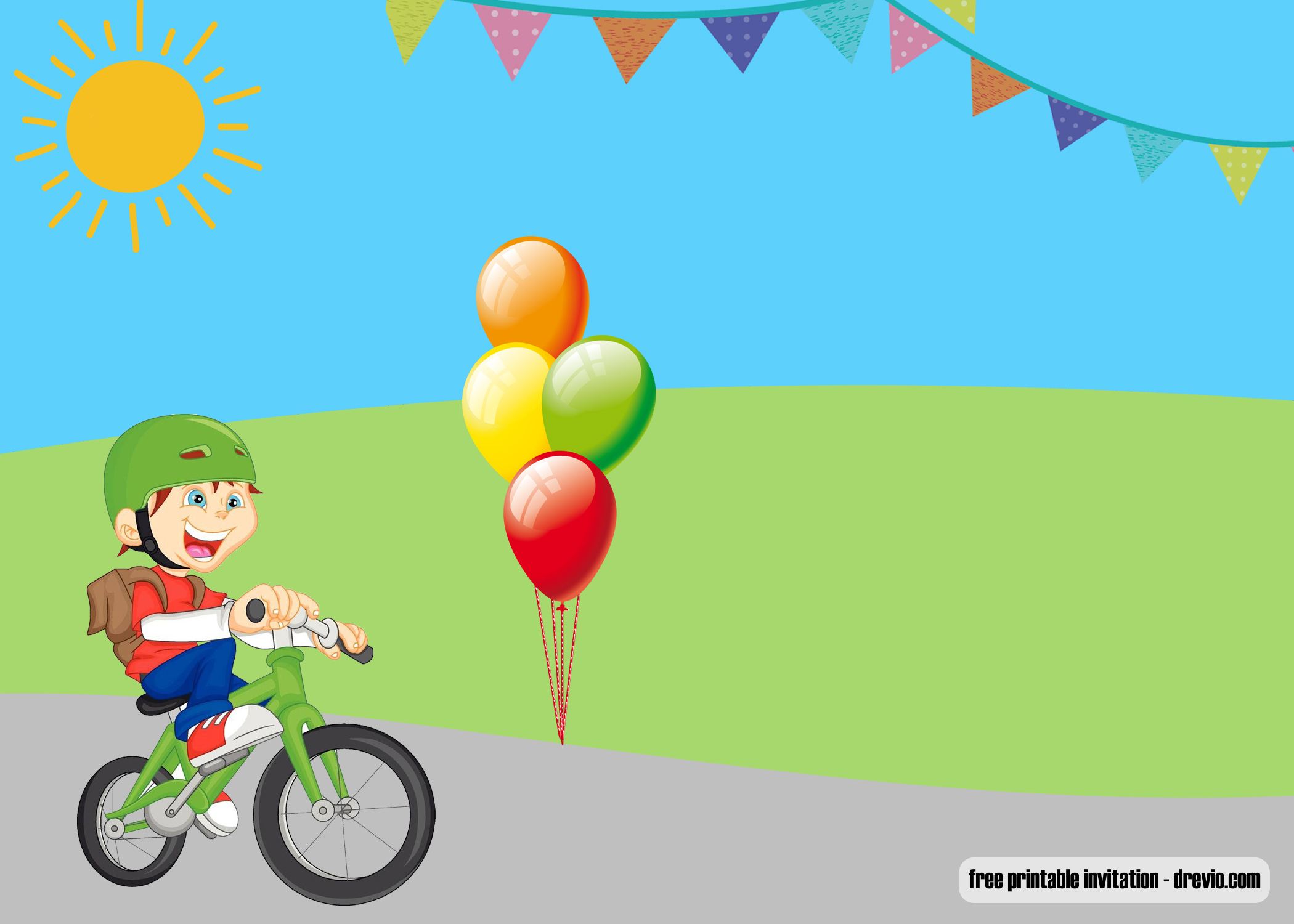 FREE Bicycle Invitation template