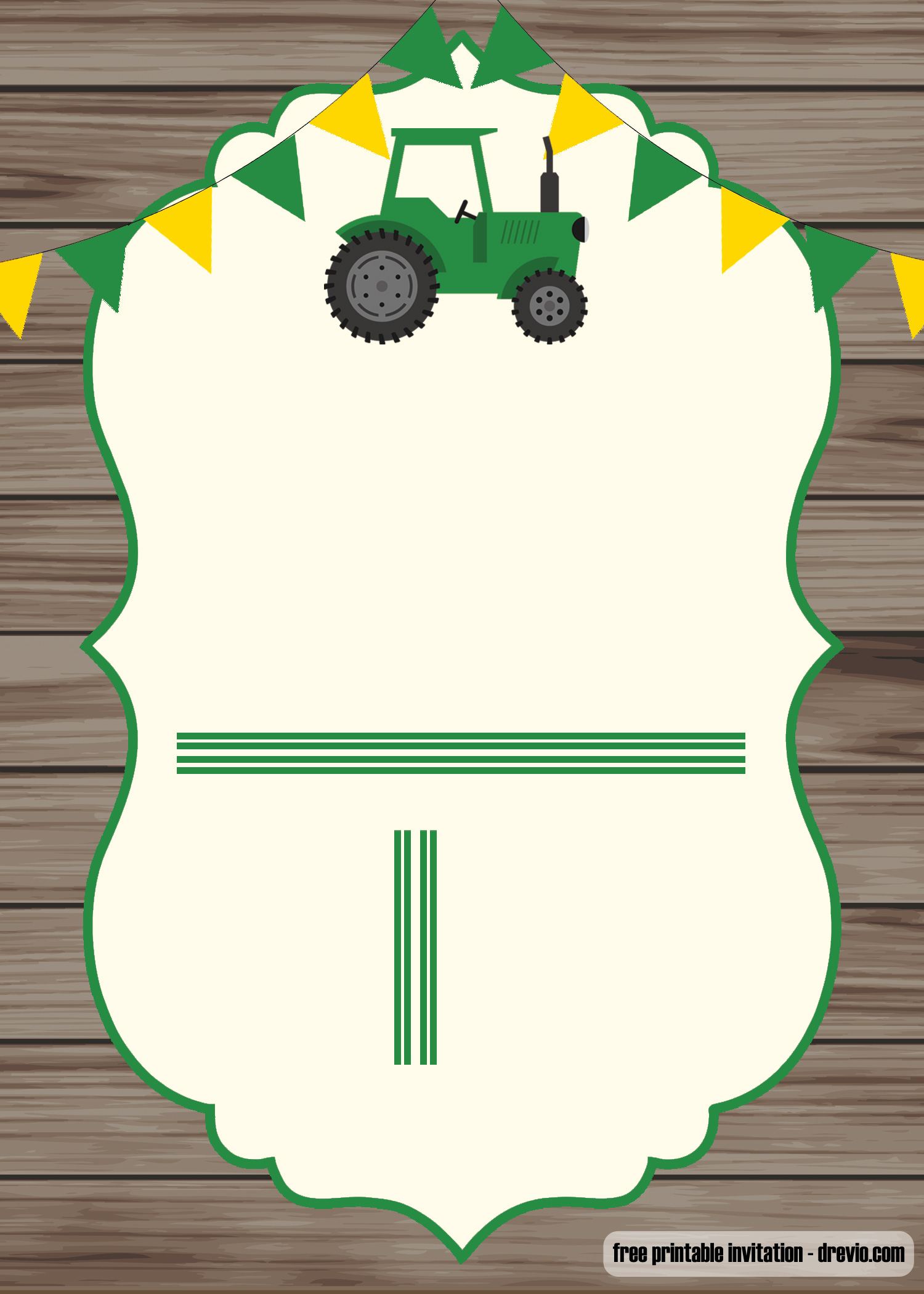 FREE John Deere invitation template