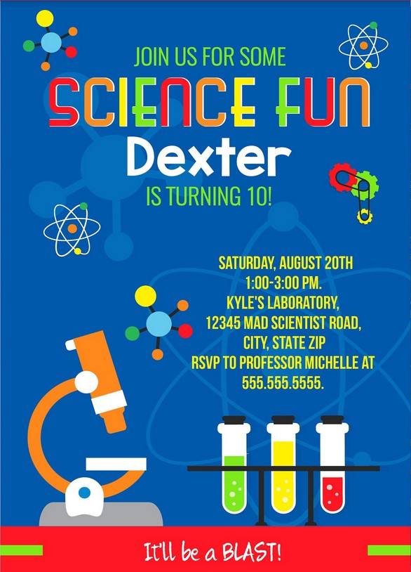 FREE Mad Scientist Party Invitation Preview