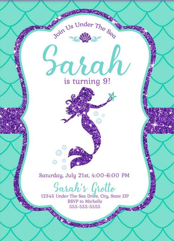 FREE Mermaid Invitation template in Preview
