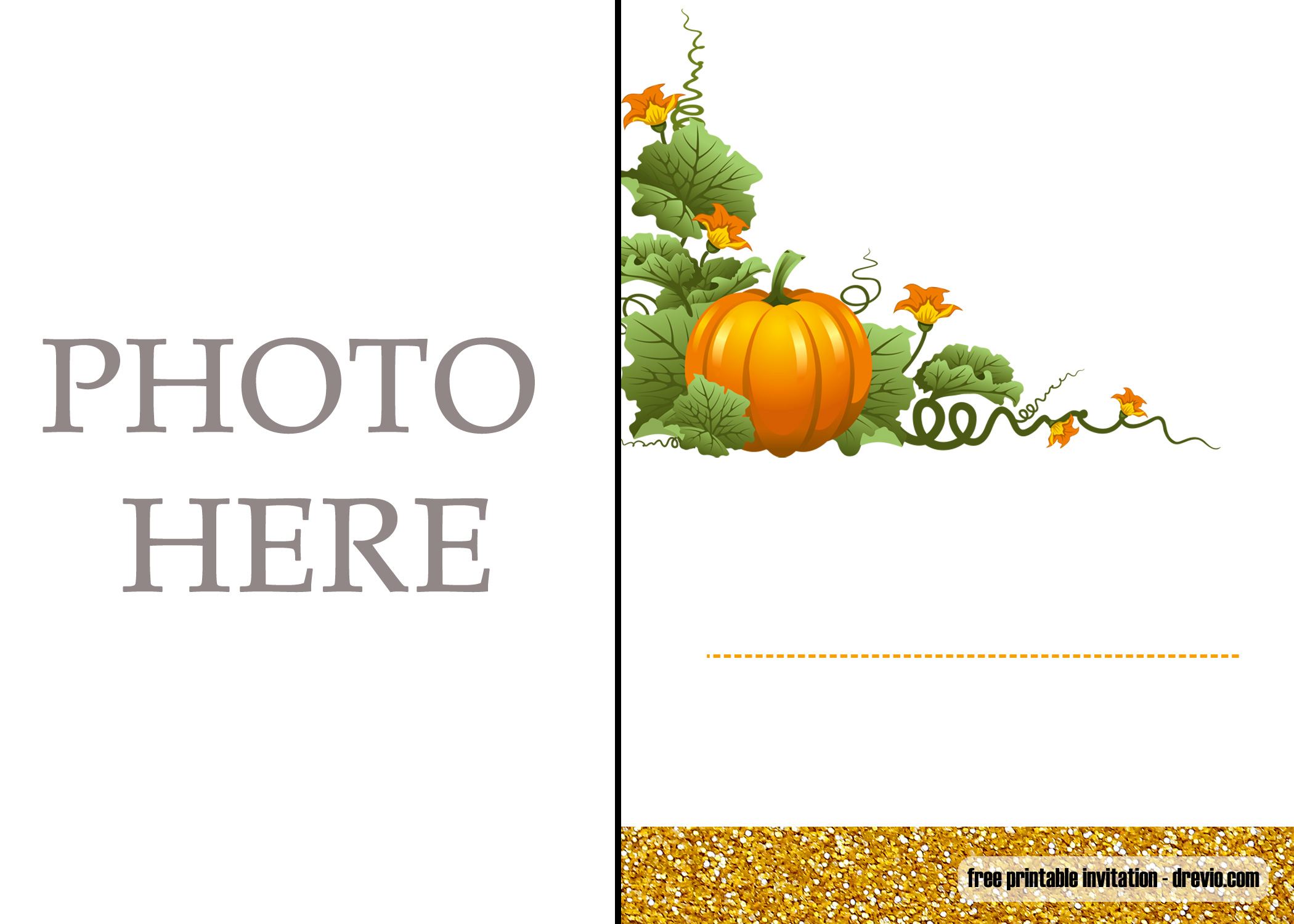 FREE Pumpkin 1st Birthday Invitation Template