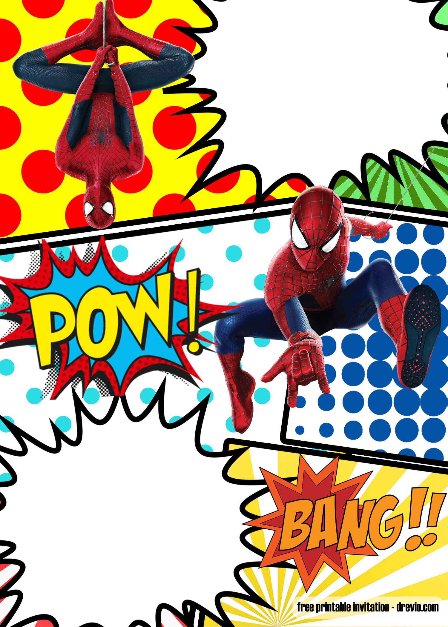 FREE Spiderman Comic Style Invitation
