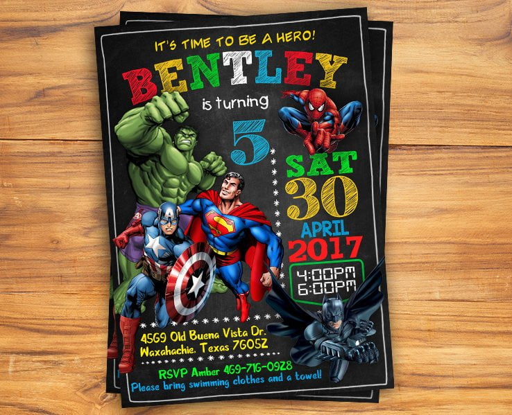 FREE Superhero Chalkboard template