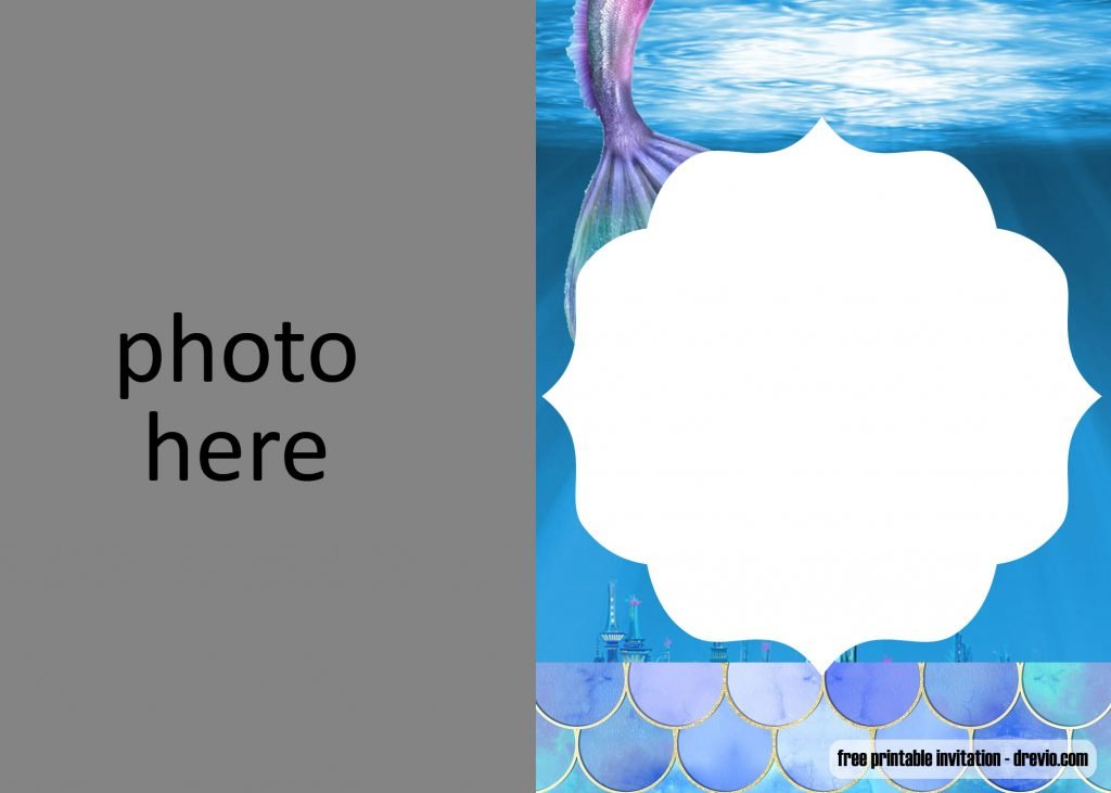 Mermaid Party with Photo invitation