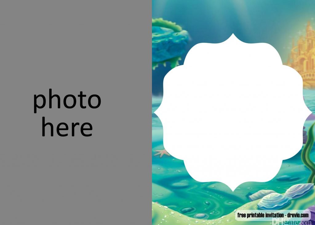 Mermaid Party with Photo invitation 3