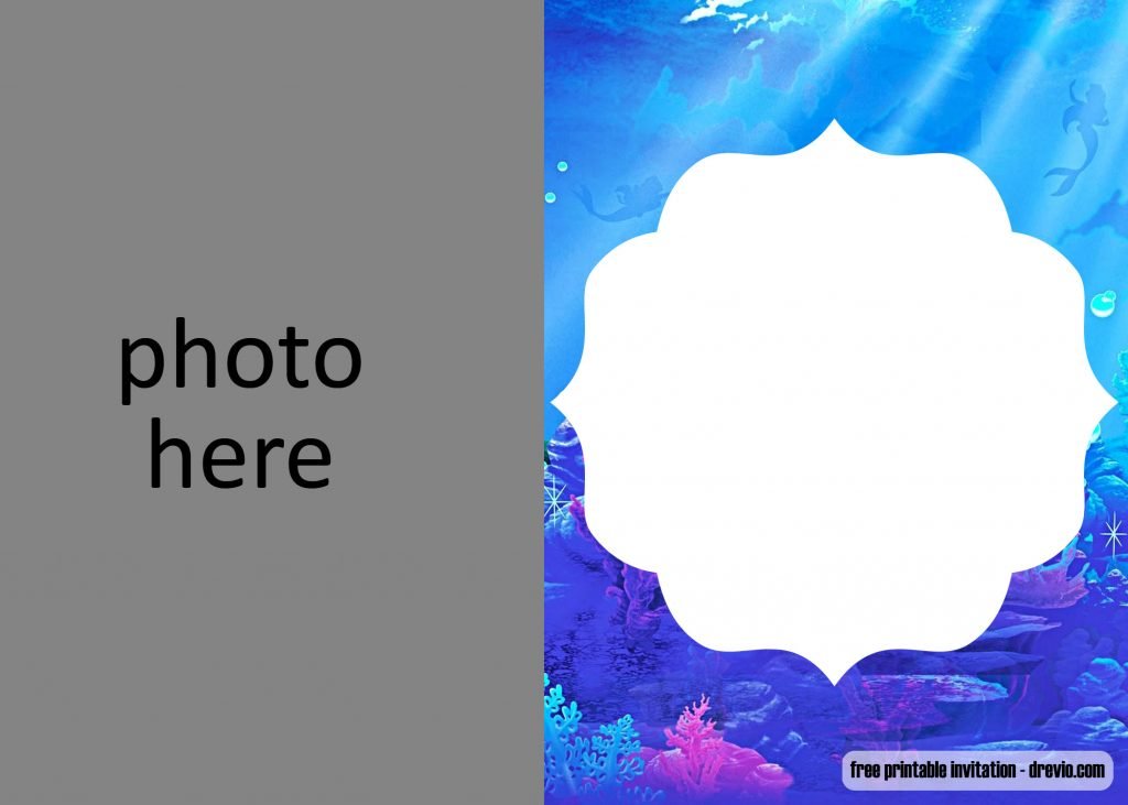 Mermaid Party with Photo invitation 4