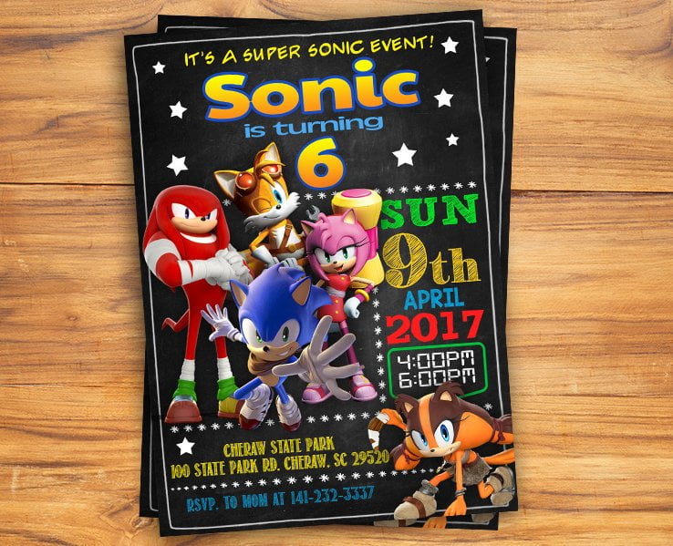 Sonic the Hedgehog invitation template preview