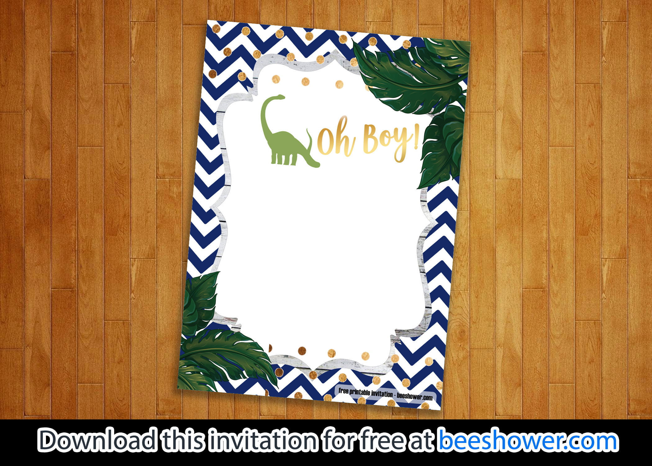 Dinosaur Baby Shower Invitation 6