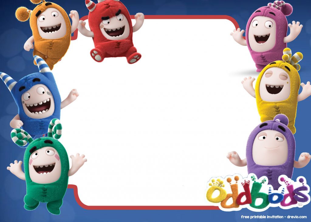 FREE Oddbods Invitation Template All Characters