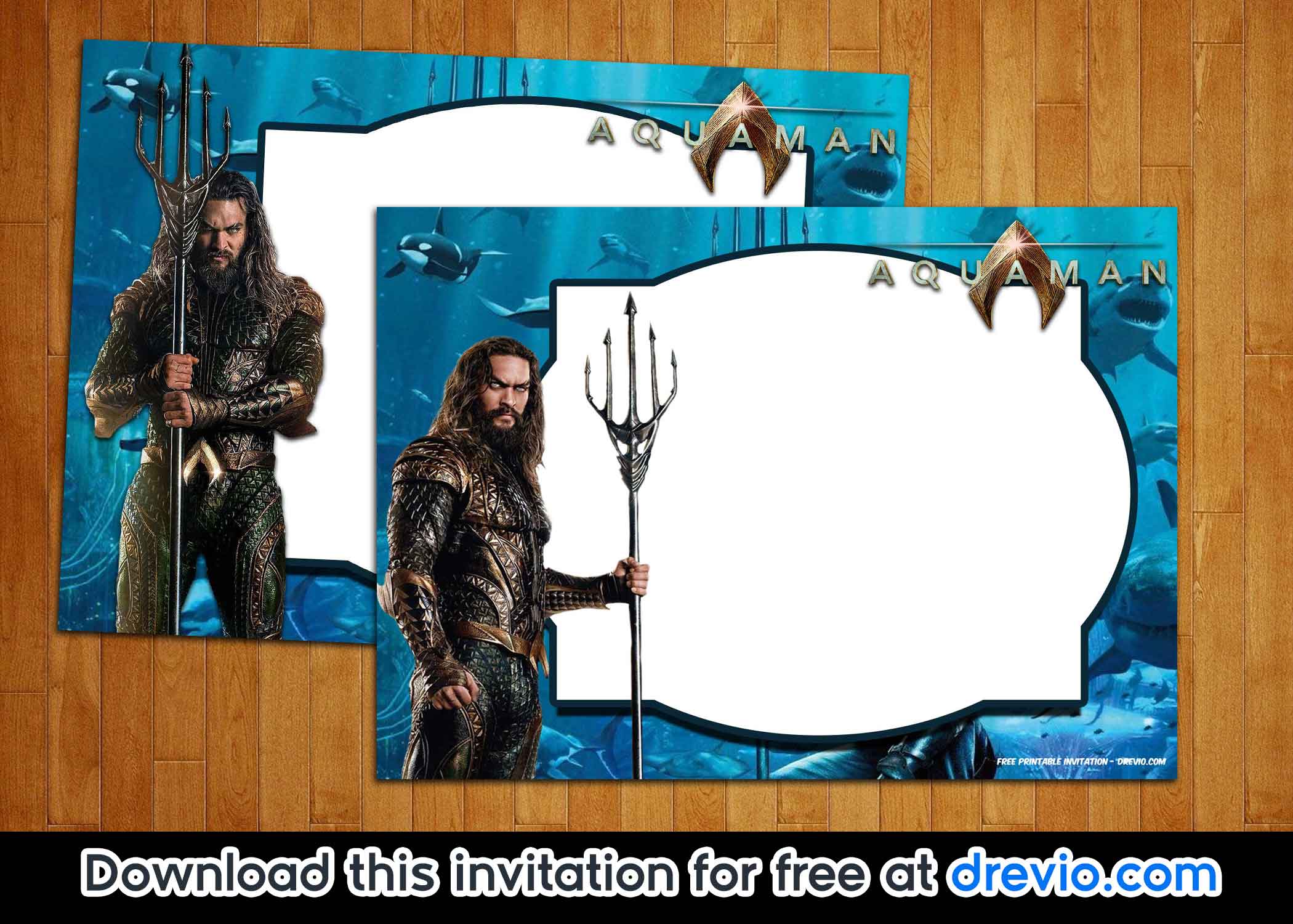 FREE Printable Aquaman Invitation Template Preview