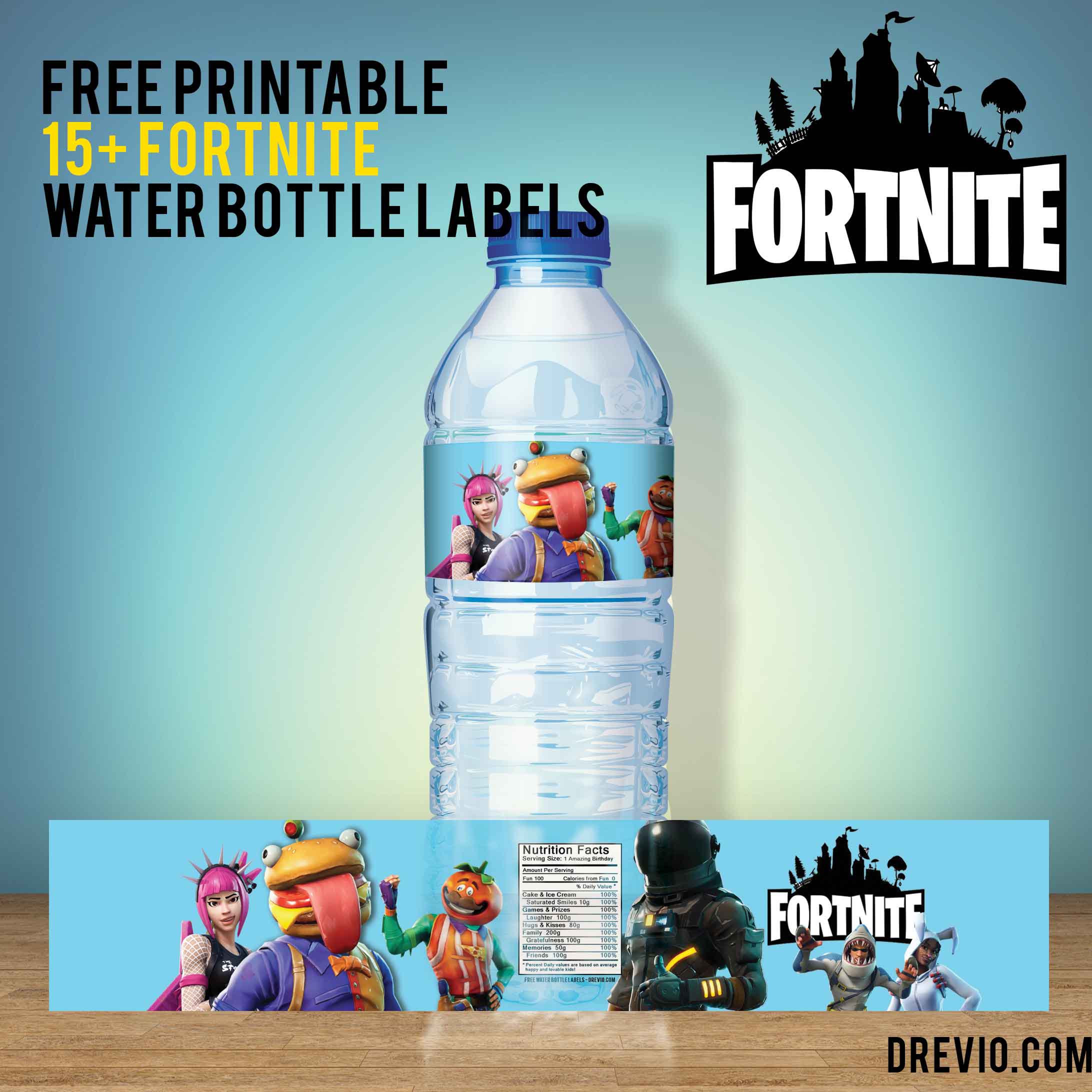 FREE Printable Fortnite Water Bottle Labels FREE Download