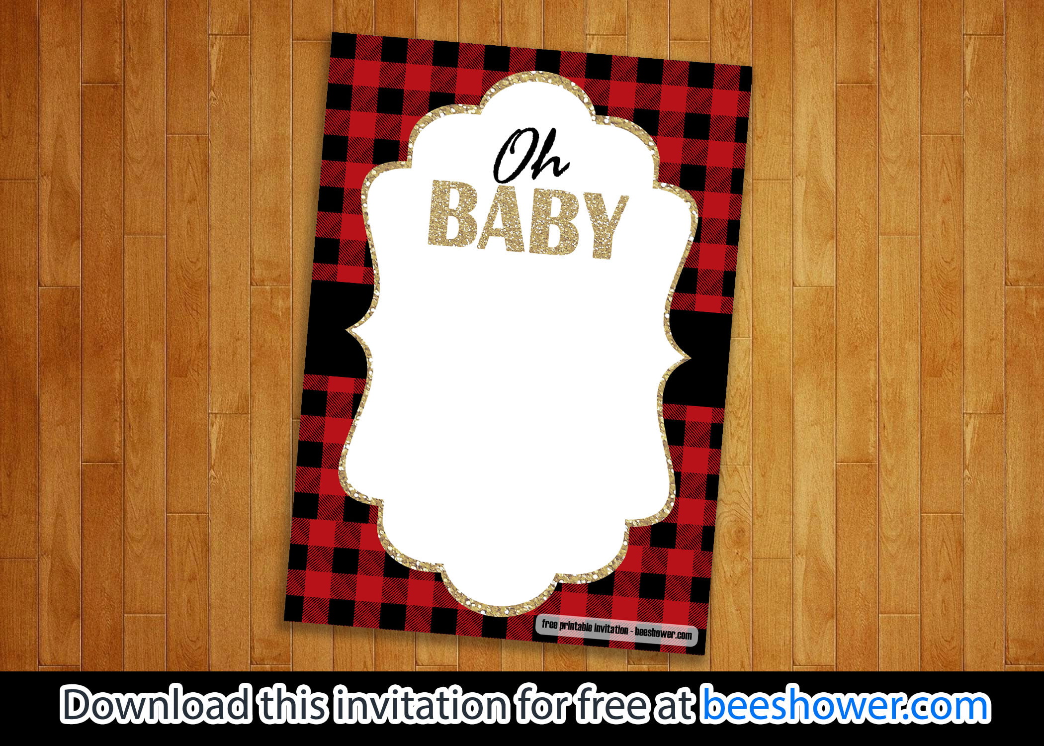 Red and Black Baby Shower invitation 6