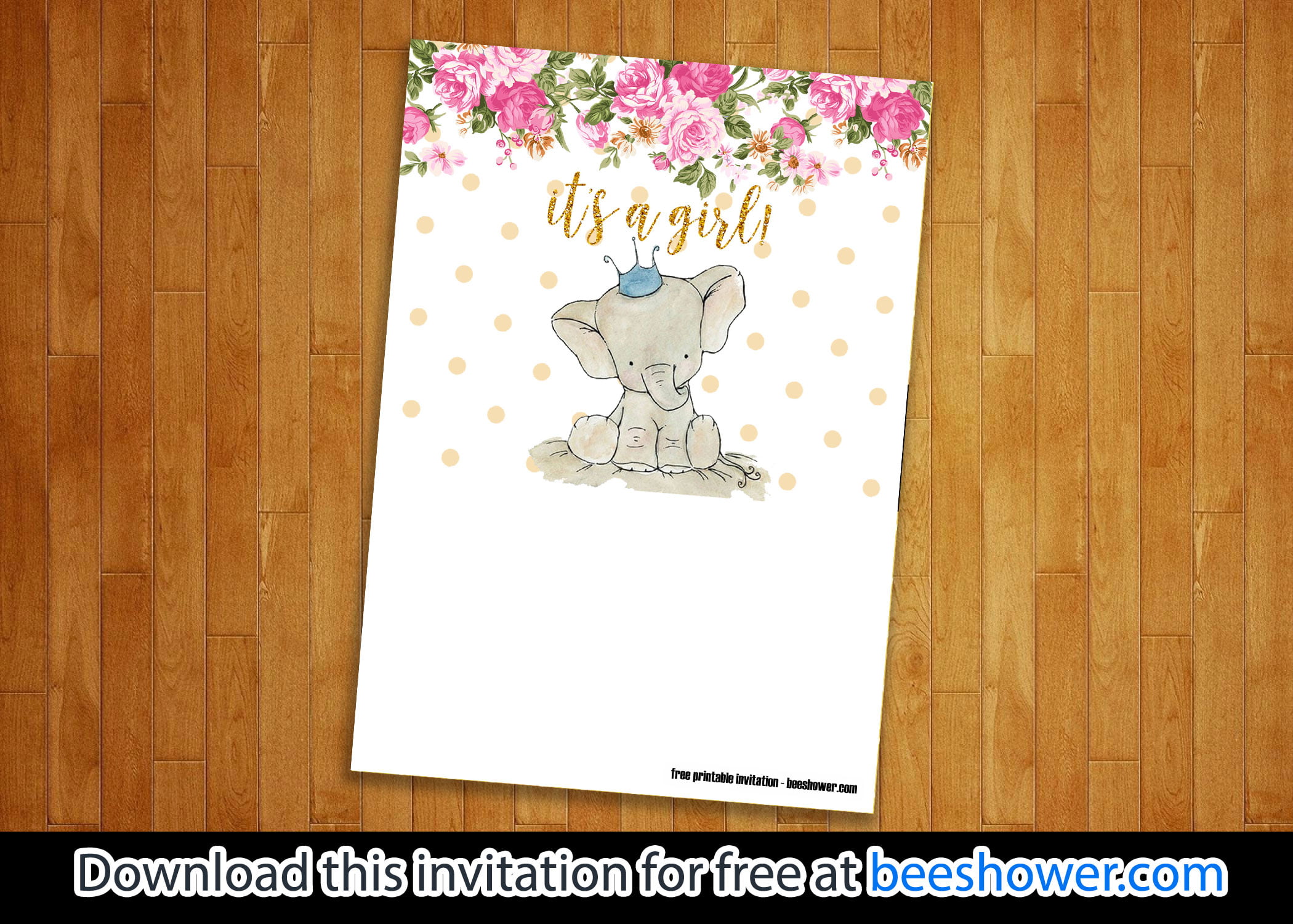 pink elephant baby shower invitations 6