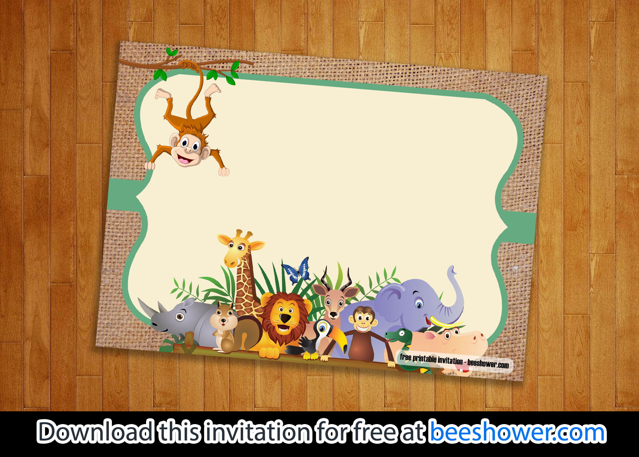 safari theme baby shower invitations 6