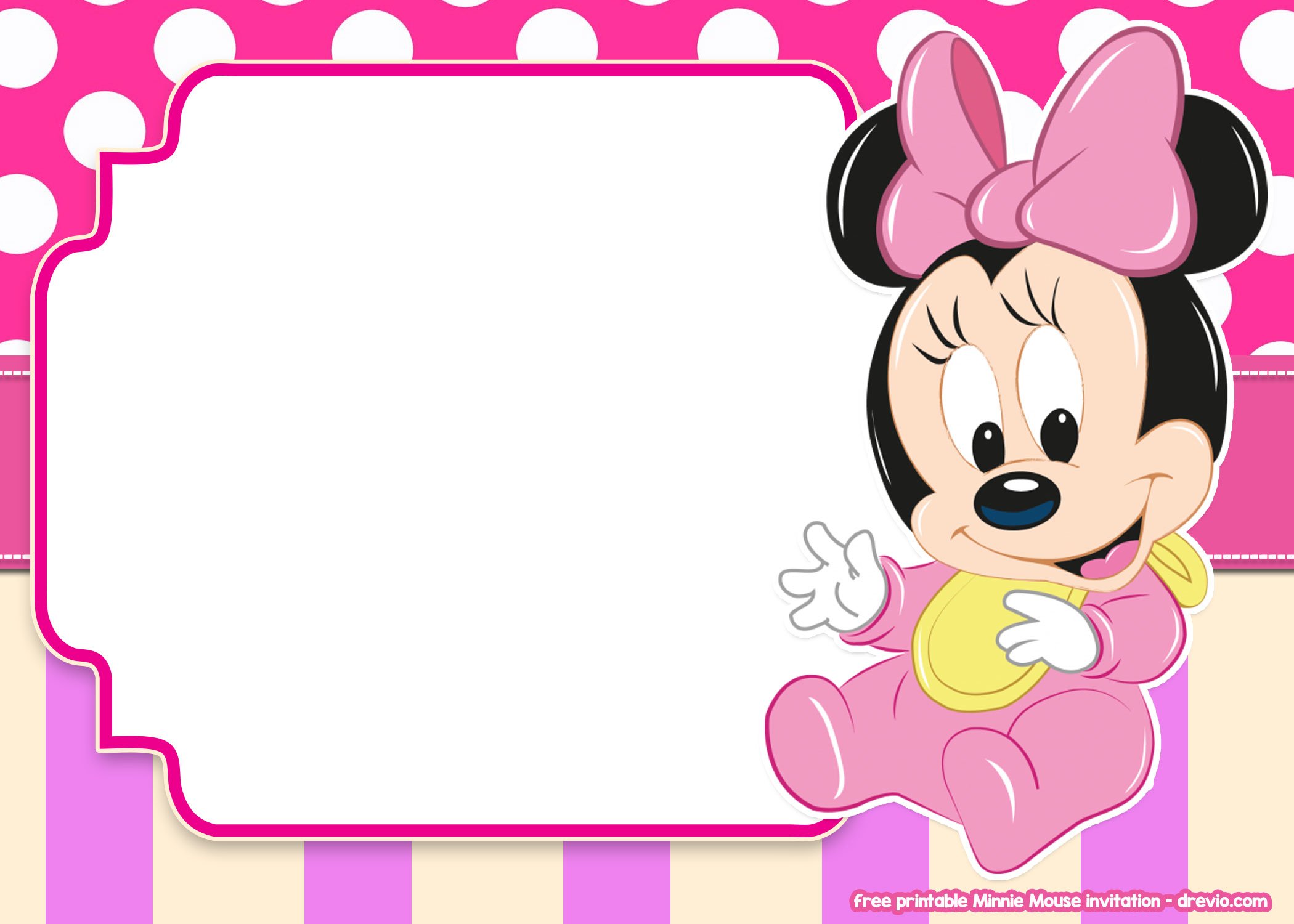 FREE Minnie Mouse Blank Invitation Template Kids