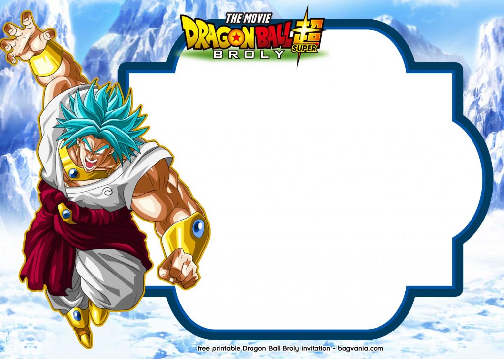 FREE Printable Dragon Ball Broly Invitation Glacier