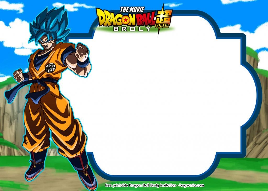 FREE Printable Dragon Ball Broly Songoku Invitation Template Earth