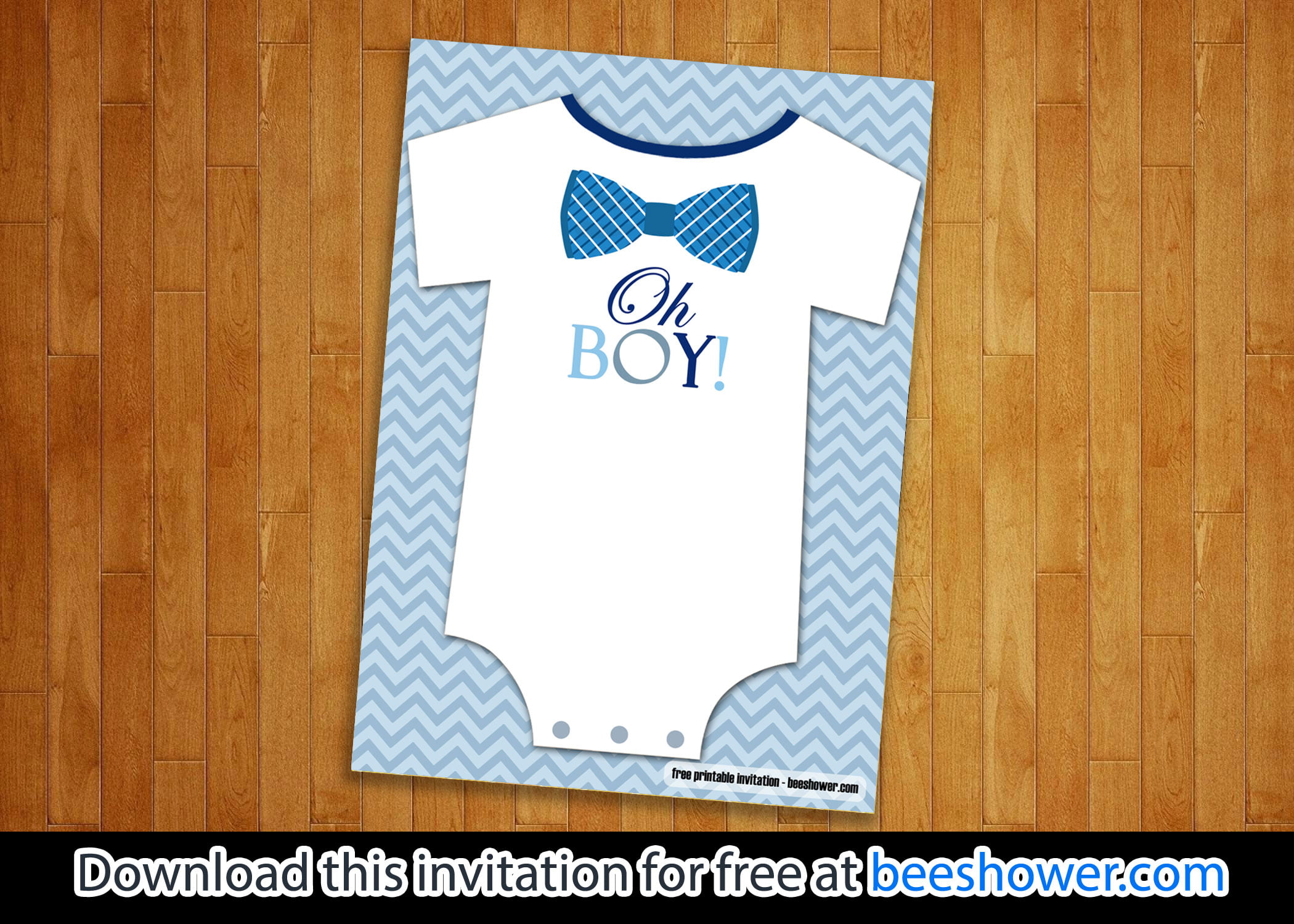 FREE Bow Tie Baby Shower Invitations Templates