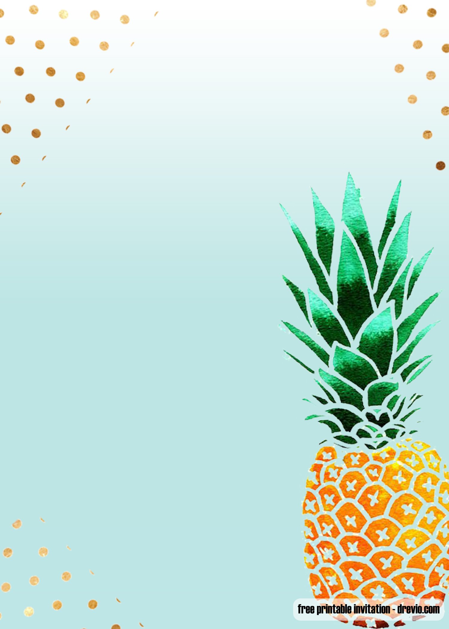 Aloha Pineapple invitation template 3