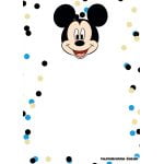 FREE Printable Mickey Mouse Blue Glitter Invitation Templates