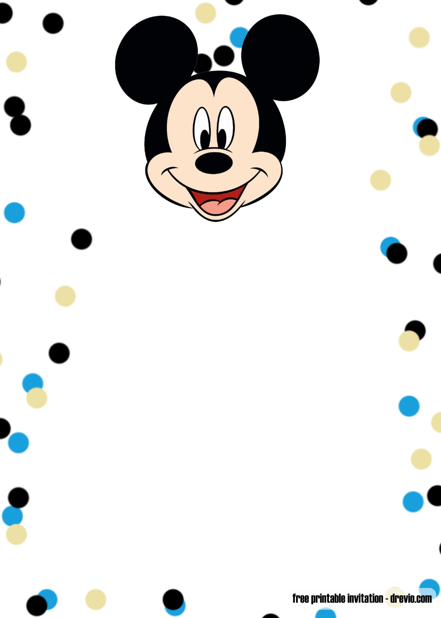 Blue Glitter Gold Mickey Mouse invitation 4 1