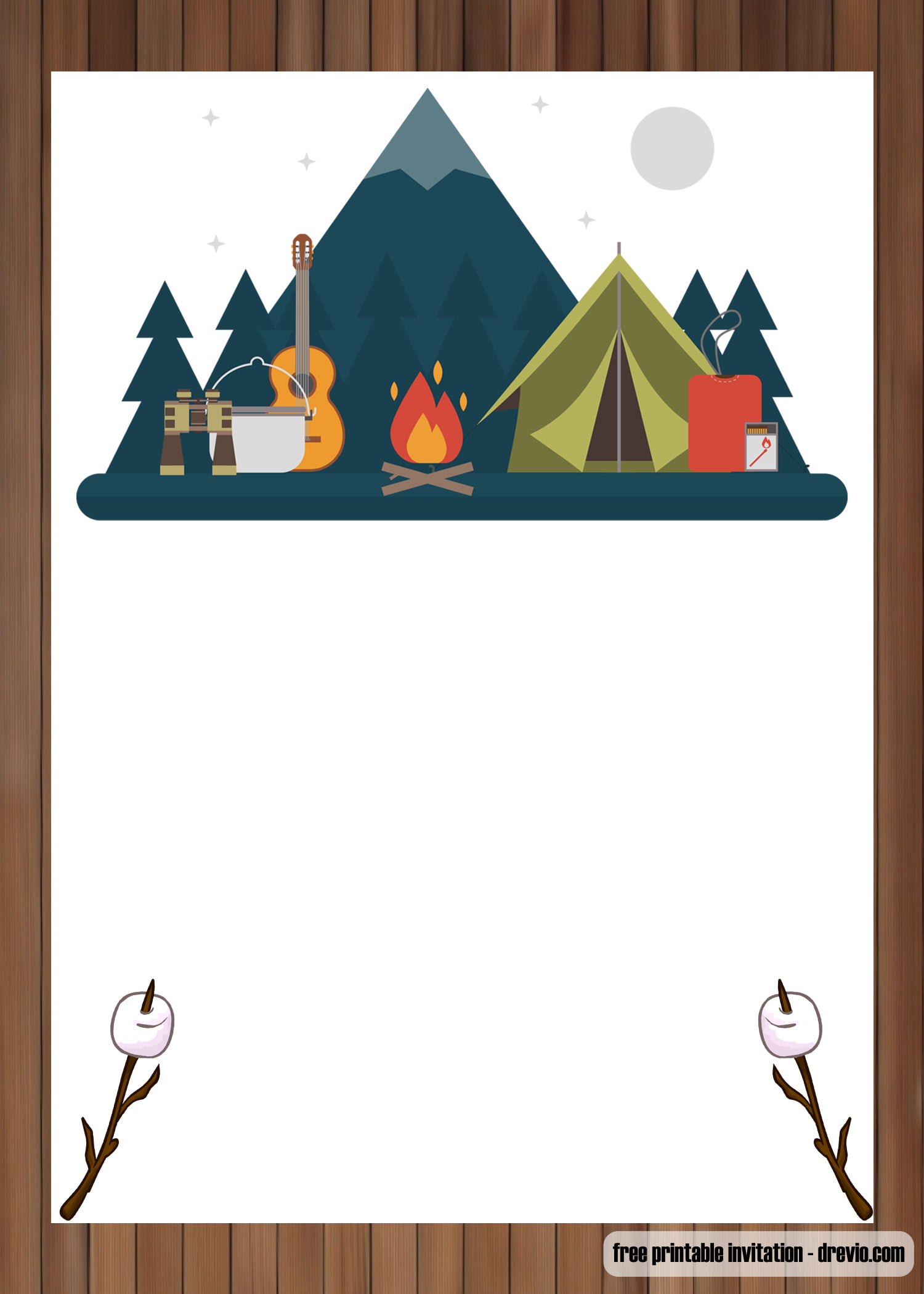 Camping invitation template 2