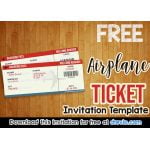 FREE Airplane Ticket Birthday Invitation Templates
