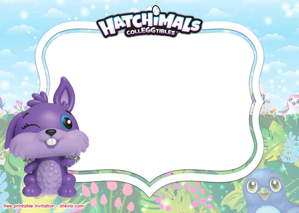 FREE Printable Hatchimals Invitation template BUNWEE