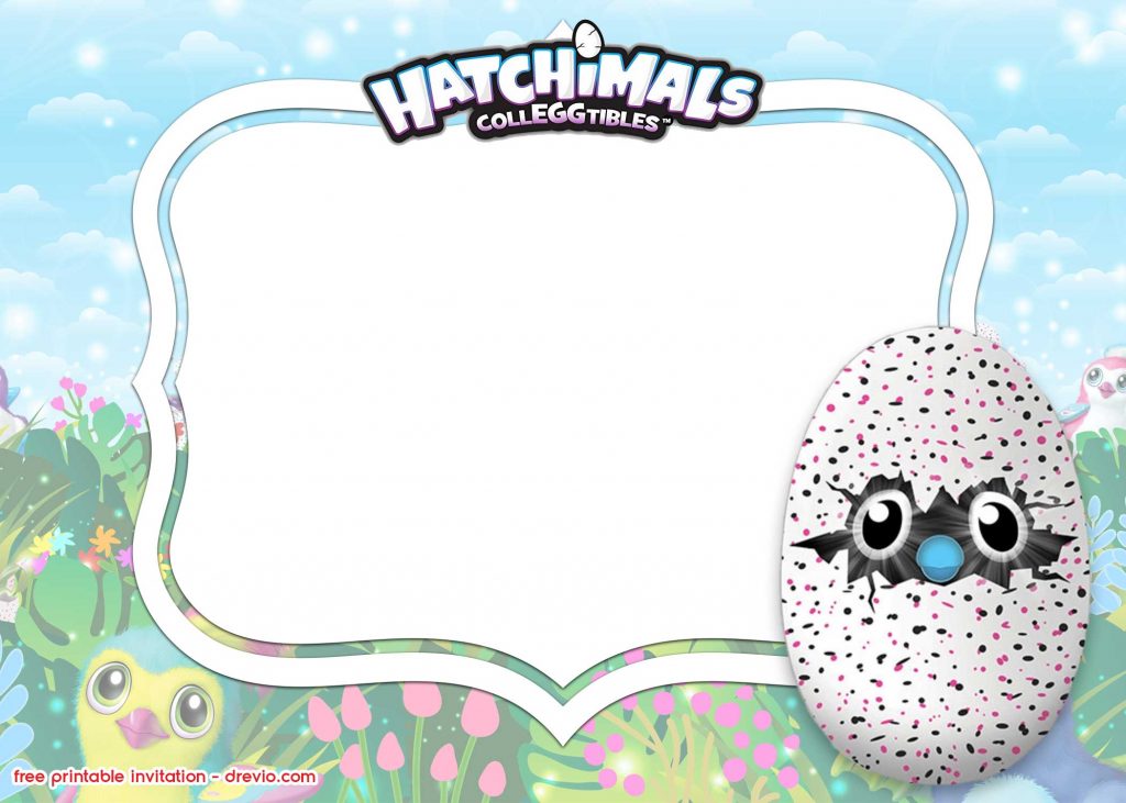 FREE Printable Hatchimals Invitation template COLLEGTIBLES