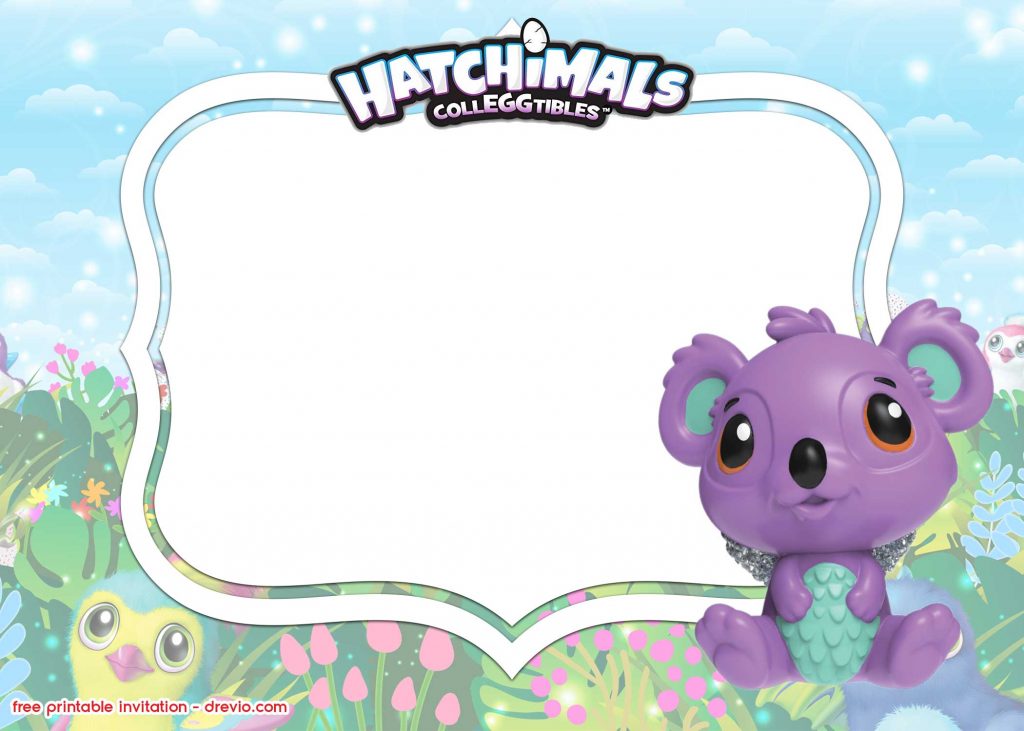 FREE Printable Hatchimals Invitation template KOALABEE