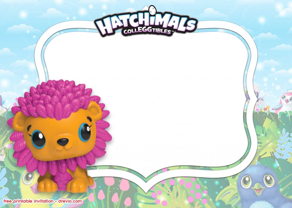 FREE Printable Hatchimals Invitation template LEORIOLE