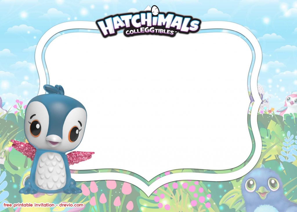 FREE Printable Hatchimals Invitation template POLAR PARADISE