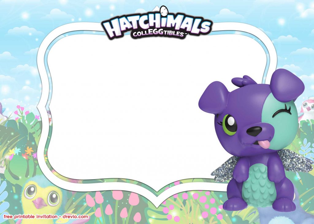 FREE Printable Hatchimals Invitation template PUPPIT