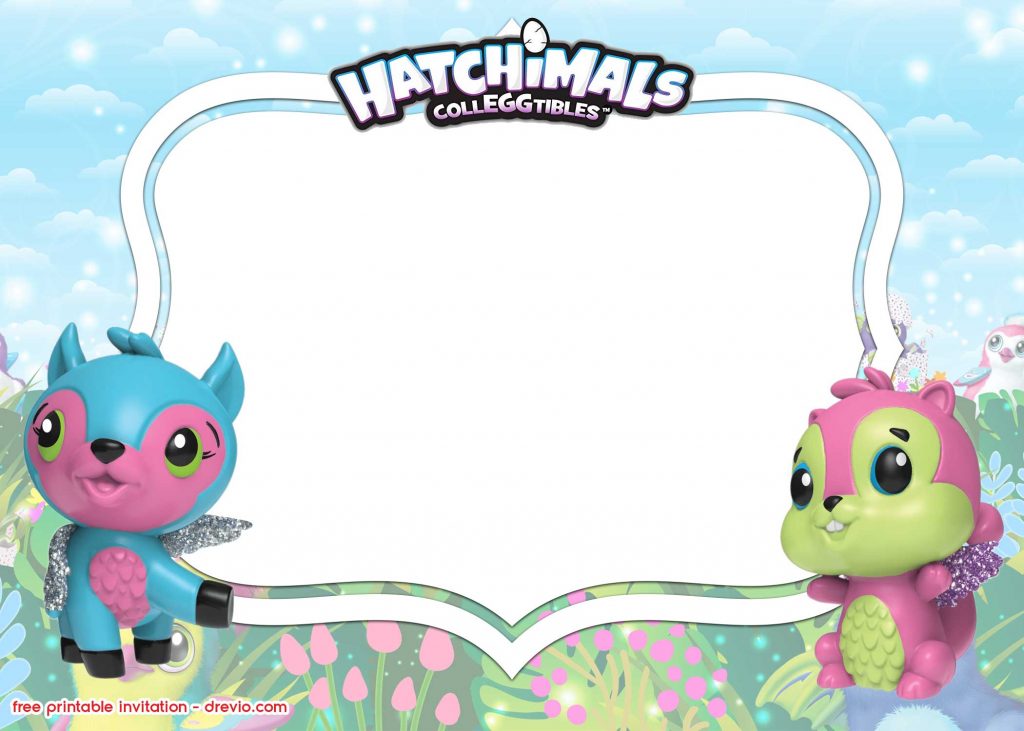 FREE Printable Hatchimals Invitation template for girl
