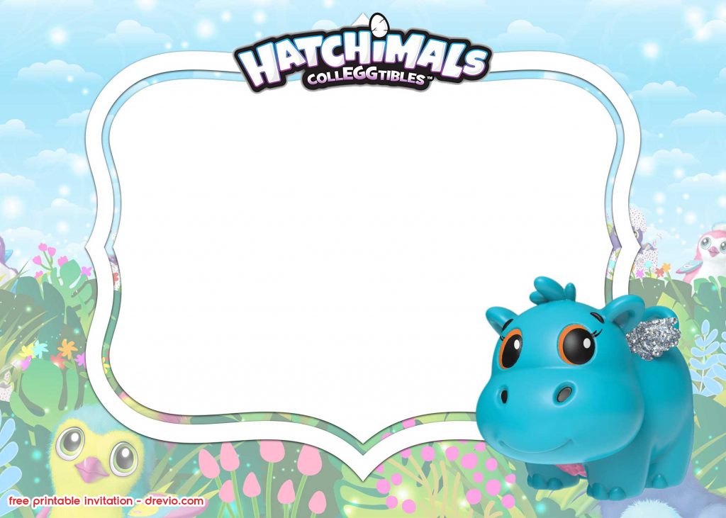 FREE Printable Hatchimals Invitation template hippol
