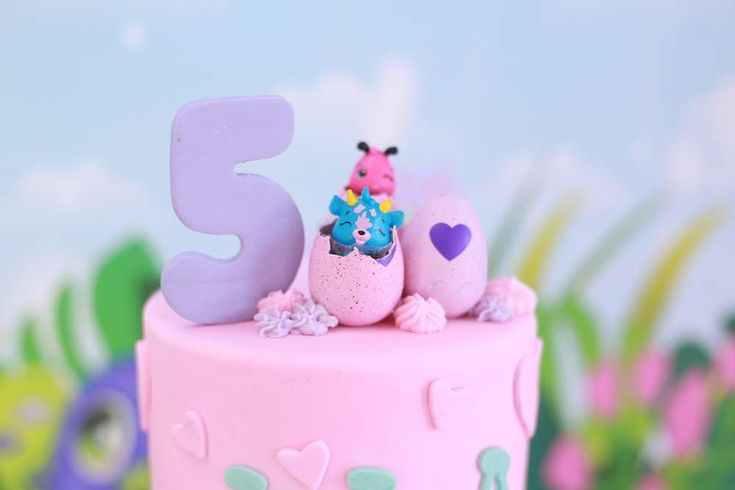 Editable Hatchimals invitations with pink, lavender, mint, and yellow color palette featuring cute fantasy egg creatures